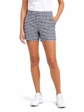 Callaway Opti-Dri Navy White Gingham Golf Shorts Size 8